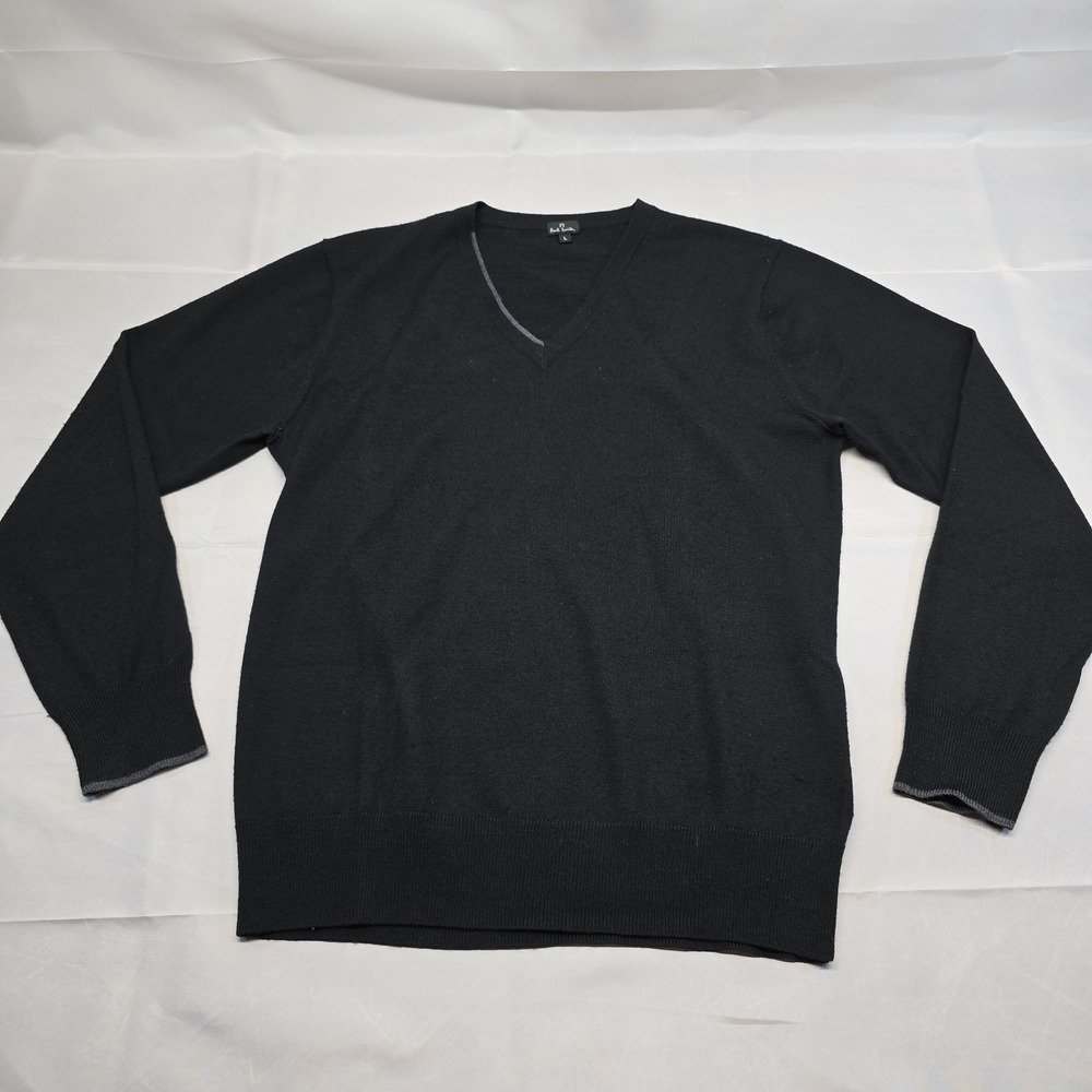 Paul Smith V‎ Neck Wool Sweater Men Size Large Black
